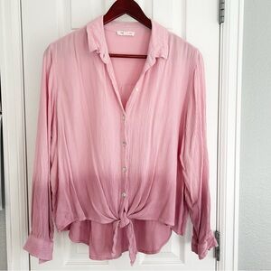 beach lunch lounge tie front ombré top